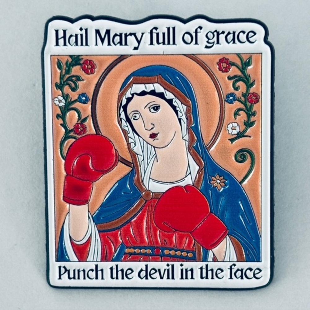 Hail Mary Boxer Unisex Enamel Pin, NWT